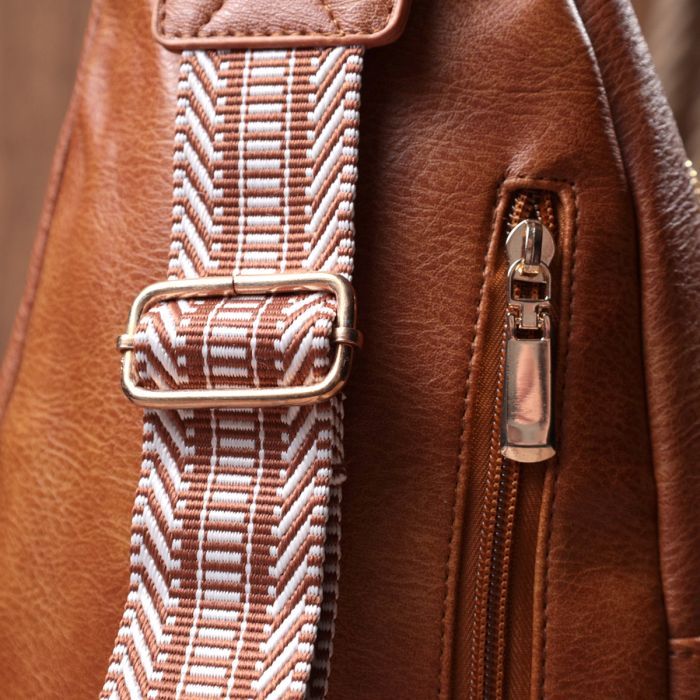 Сумка Vintage Женская слинг из экокожи Рыжая (22749) изображение 10