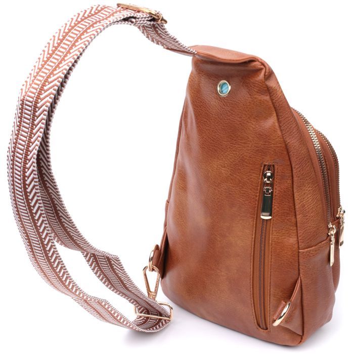 Сумка Vintage Женская слинг из экокожи Рыжая (22749) изображение 2