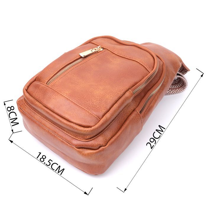 Сумка Vintage Женская слинг из экокожи Рыжая (22749) изображение 3