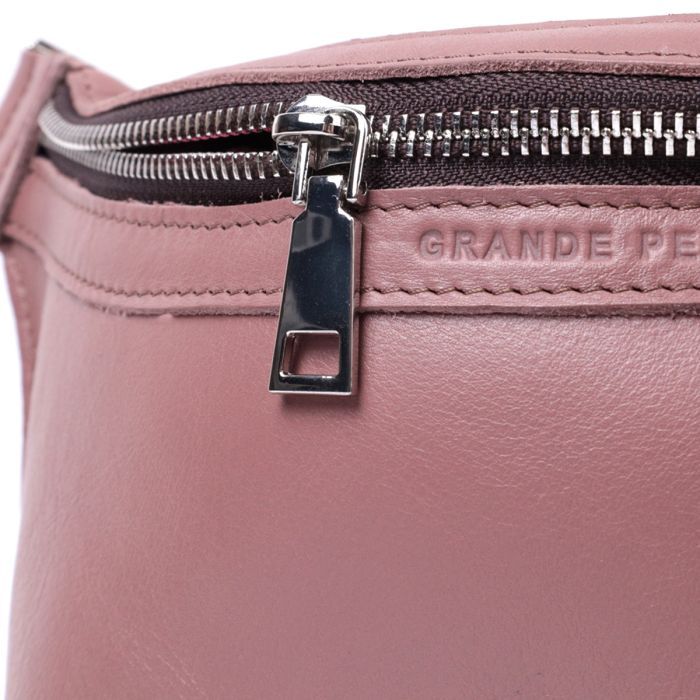 Сумка Grande Pelle Бананка из натуральной кожи Бежевая (22816) изображение 7