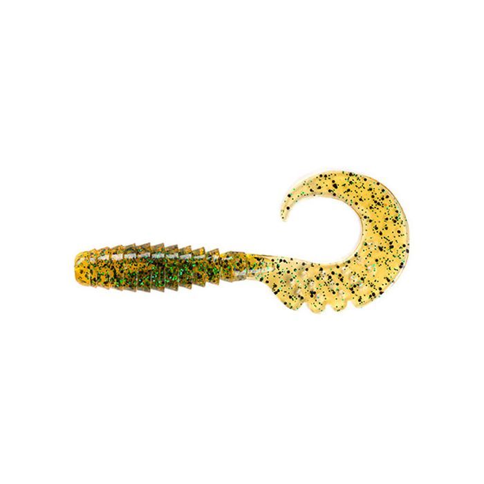 Силикон рыболовный FishUP Fancy Grub 1" 036 - Caramel/Green & Black (12шт/уп) (1862.02.24)