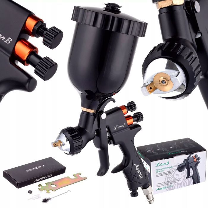 Фарбопульт Auarita пневматичний LVMP верх.пласт.бачок 600мл, 2.0мм (LION-B-2.0LM) зображення 4