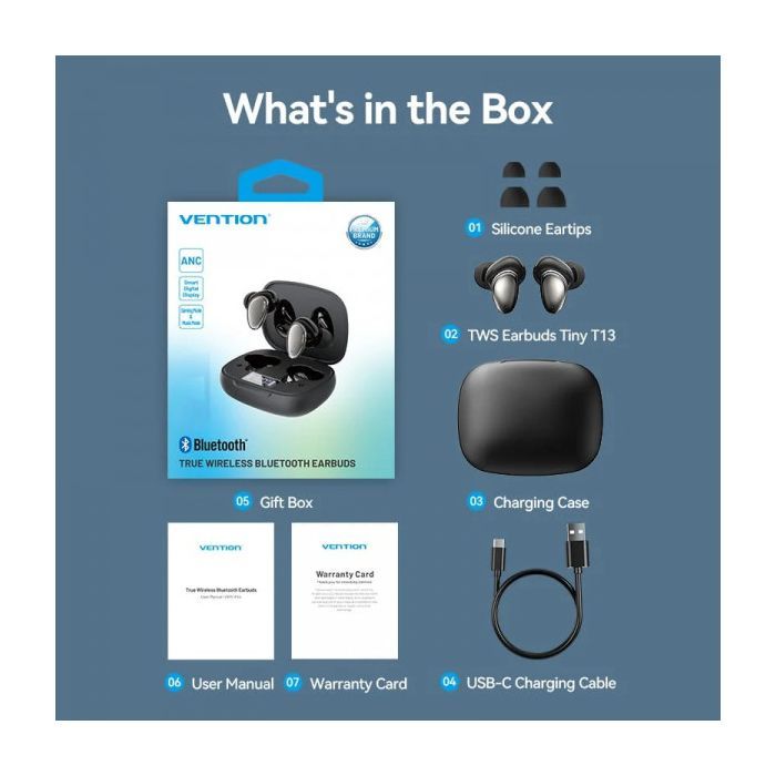 Наушники Vention Tiny Earbuds T13 Black (NBNB0) изображение 2