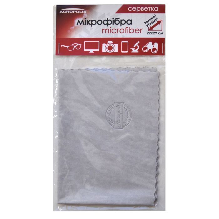 Салфетки Acropolis A-90/12 microfiber 29*22см gray, поштучно (A90-12GY) изображение 2