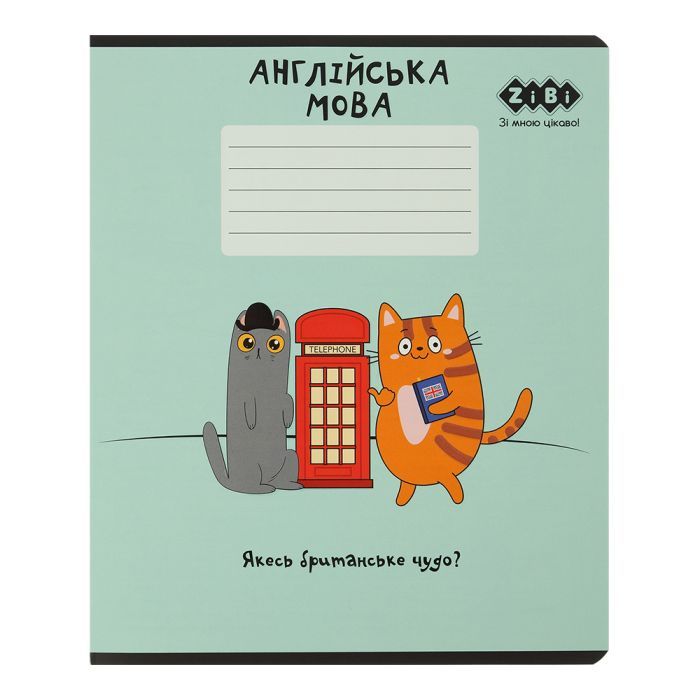 Зошит ZiBi предметний CUTE CAT, 36 аркушів, клітинка, англійська (ZB.1731-38)
