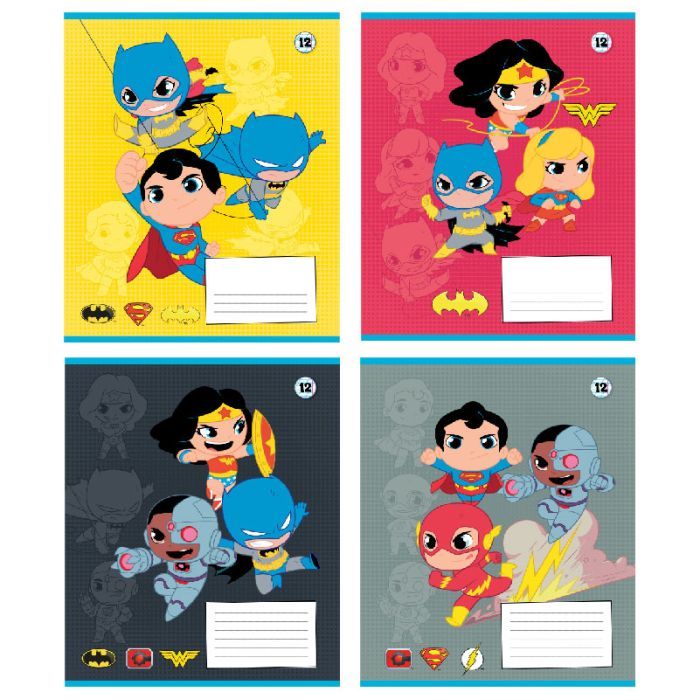 Тетрадь Kite DC Comics, 12 листов, косая линия (DC25-235)