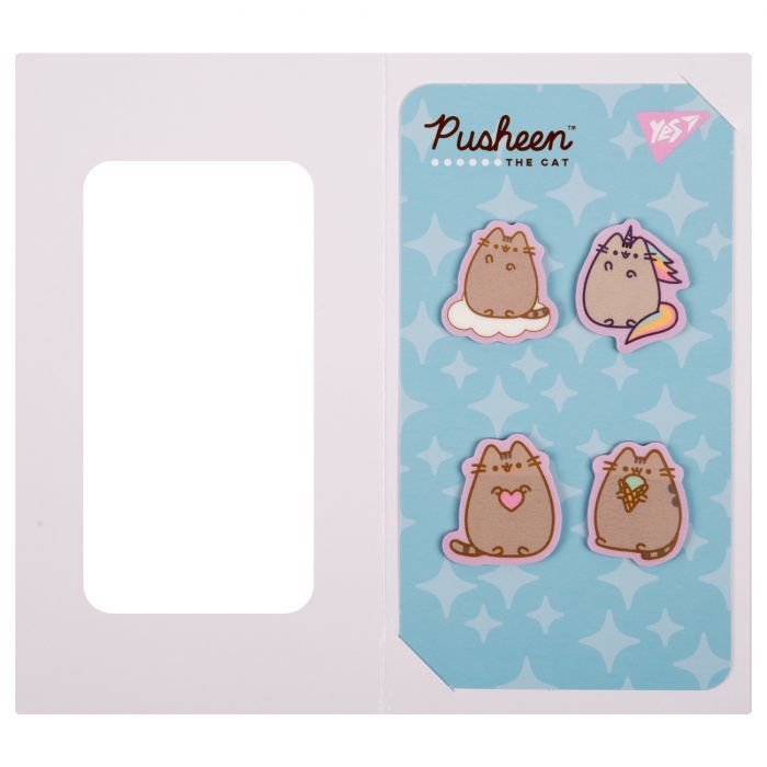 Стікер-закладка Yes Pusheen пластик 80 шт (4х20) (170419) зображення 2