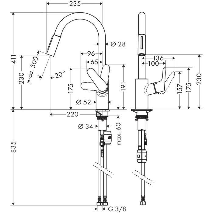 Мойка кухонная Hansgrohe S520-F480 + зміш. Focus M41 (43358800) изображение 10