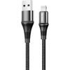 Дата кабель USB 2.0 AM to Lightning 1.0m 2.4A nylon X50 black HOCO (6931474734198)