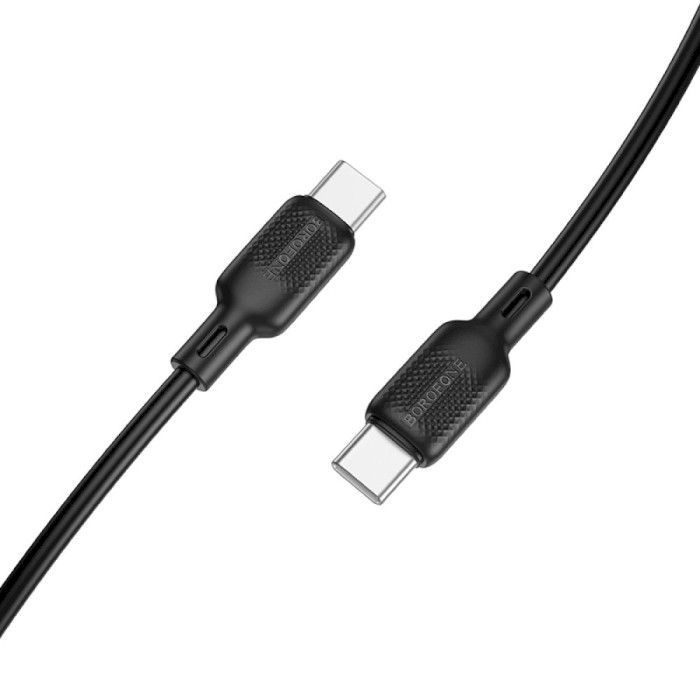 Дата кабель USB-C to USB-C 2.0m 60W Lenny silicone BX113 black BOROFONE (6941991115516) зображення 5
