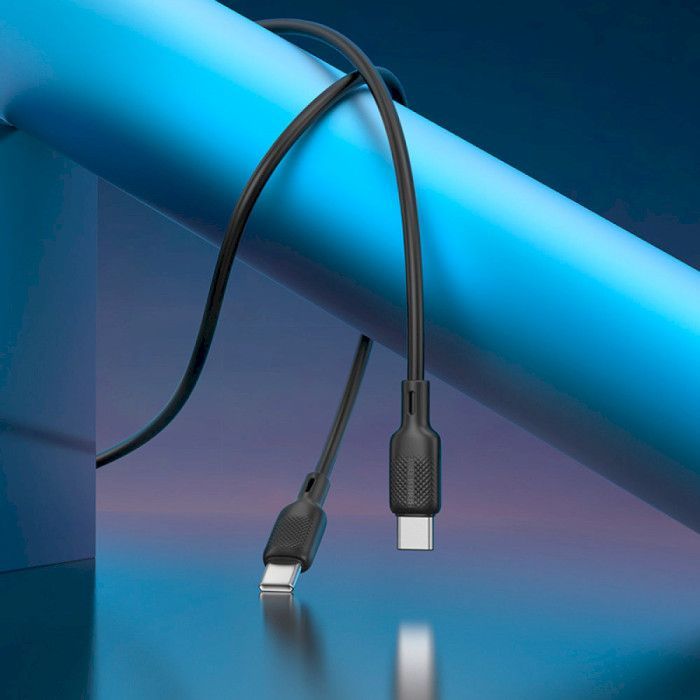 Дата кабель USB-C to USB-C 2.0m 60W Lenny silicone BX113 black BOROFONE (6941991115516) зображення 8