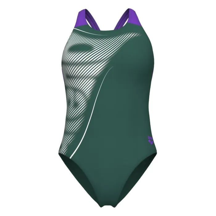 Купальник Arena Bright Glare Swimsuit V Back 008930-690 зелений 40 (3468337533672) изображение 3