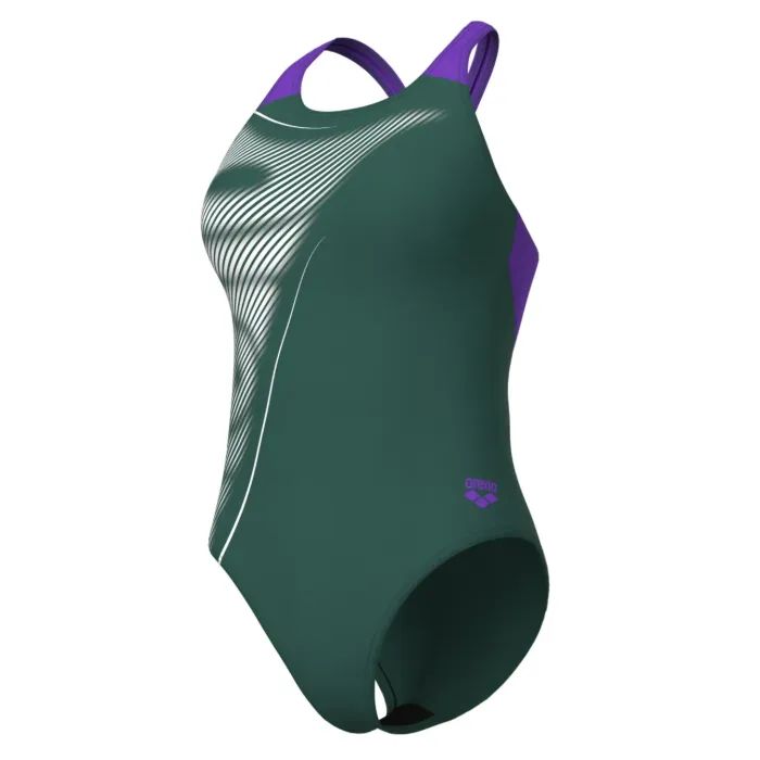 Купальник Arena Bright Glare Swimsuit V Back 008930-690 зелений 40 (3468337533672) изображение 4