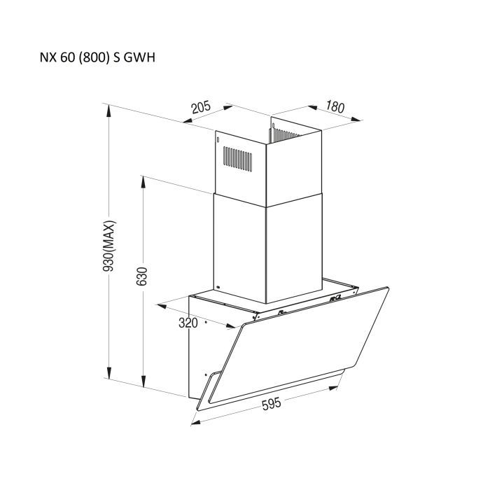 Вытяжка кухонная Pyramida NX 60 (800) S GWH изображение 6