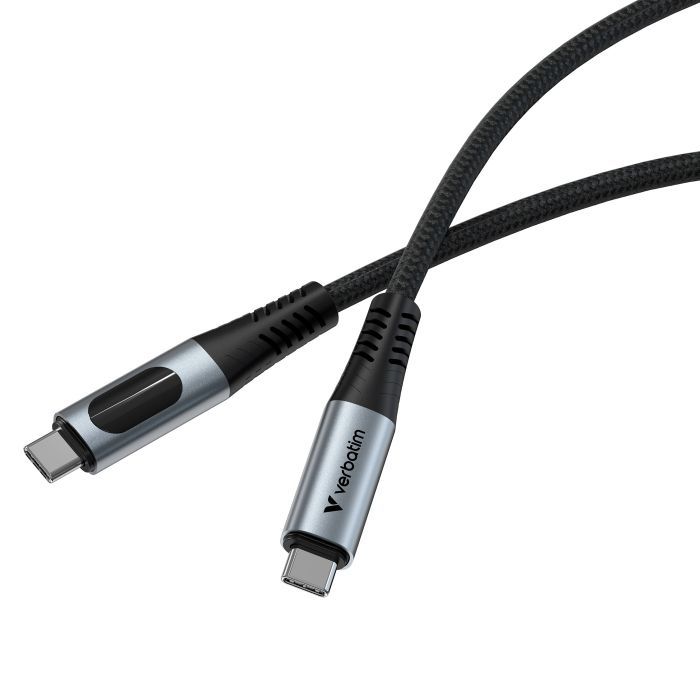 Дата кабель USB-C to USB-C 1.2m with display 100W black Verbatim (31848) зображення 2