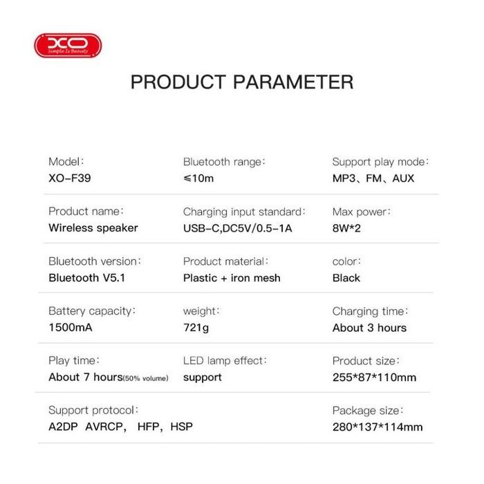 Акустическая система XO F39 RGB AUX / USB (XO-F39-BK) изображение 7