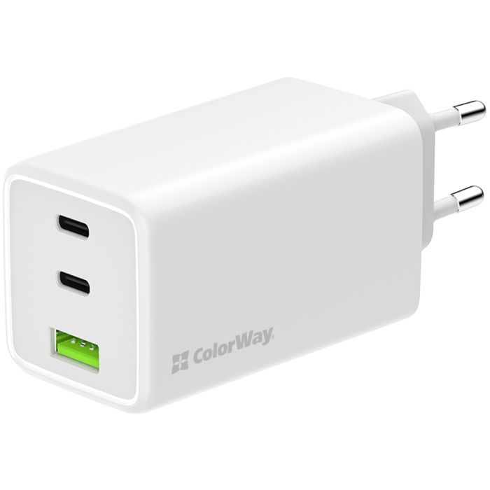 Зарядное устройство ColorWay C101B GaN Mini 100W PD PPS 2xUSB-C + USB-A white (CW-CHS061PD-WT)