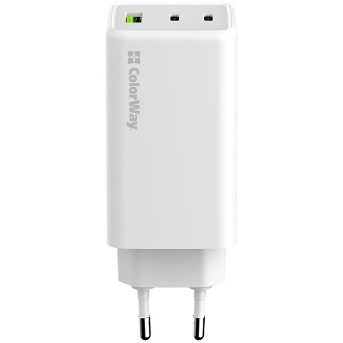Зарядное устройство ColorWay C101B GaN Mini 100W PD PPS 2xUSB-C + USB-A white (CW-CHS061PD-WT) изображение 3