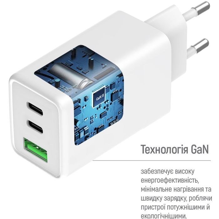 Зарядное устройство ColorWay C101B GaN Mini 100W PD PPS 2xUSB-C + USB-A white (CW-CHS061PD-WT) изображение 8