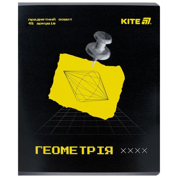 Тетрадь Kite предметная Techno 48 листа, клетка, геометрия (K25-240-1)