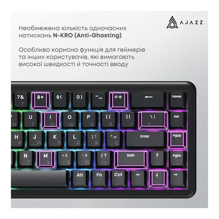 Клавиатура Ajazz AK680 MAX Magnetic Switch RGB USB White (AK680-WM-W-A) изображение 9