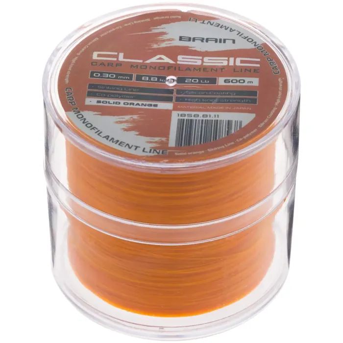 Леска Brain Classic Carp Line (solid orange) 600m 0.28mm 18lb 7.9kg (1858.81.10) изображение 2