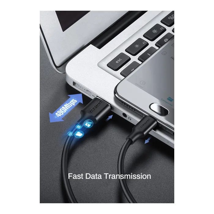 Дата кабель USB 2.0 AM to Micro 5P 0.25m 2A US289 black Ugreen (60134) изображение 7