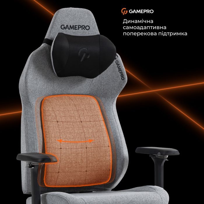 Крісло ігрове GamePro GC925B Fabric Black (GC925B) зображення 10