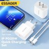 Зарядное устройство Essager USB-C PD20W + cable USB-C to Lightning white (EFJB02-XBL02-T) изображение 3
