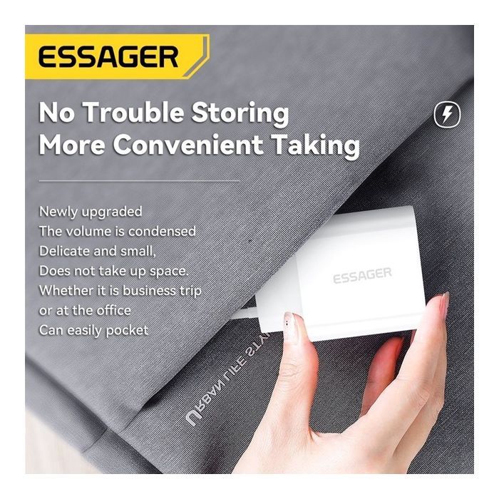Зарядное устройство Essager USB-C PD20W + cable USB-C to Lightning white (EFJB02-XBL02-T) изображение 4