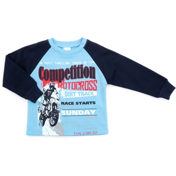 Пижама детская Bimbi утепленная с мотоциклом (1804-86B-blue) изображение 2