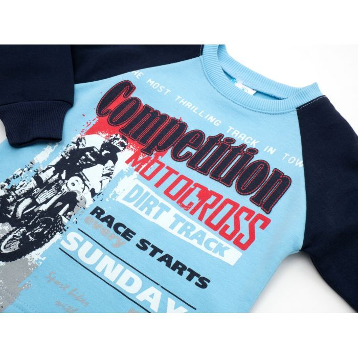 Пижама детская Bimbi утепленная с мотоциклом (1804-86B-blue) изображение 6