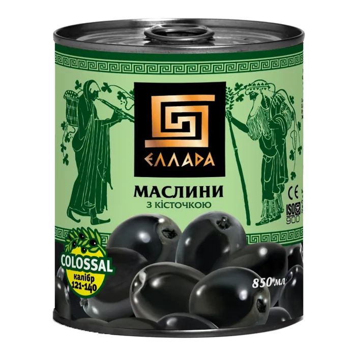 Овощная консервация Ellada Colossal Маслины с косточкой 850 мл ж/б ключ (4820186140187)