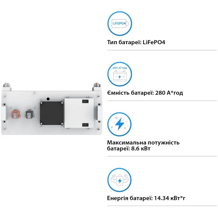 Батарея LiFePo4 Deye BOS-B-Pack14.3, 51.2V 280Ah (BOS-B-Pack14.3) зображення 2