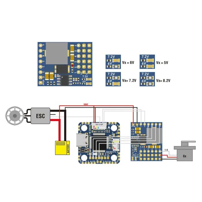 Плата розподілу живлення (PDB) MATEK SVPDB-8S (SVPDB8S) зображення 4