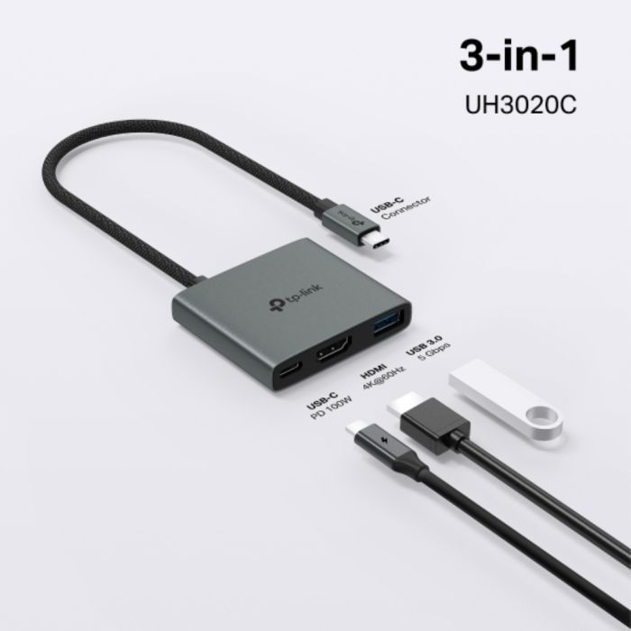 Порт-репликатор TP-Link USB Type-C 3-в-1 (UH3020C) изображение 2