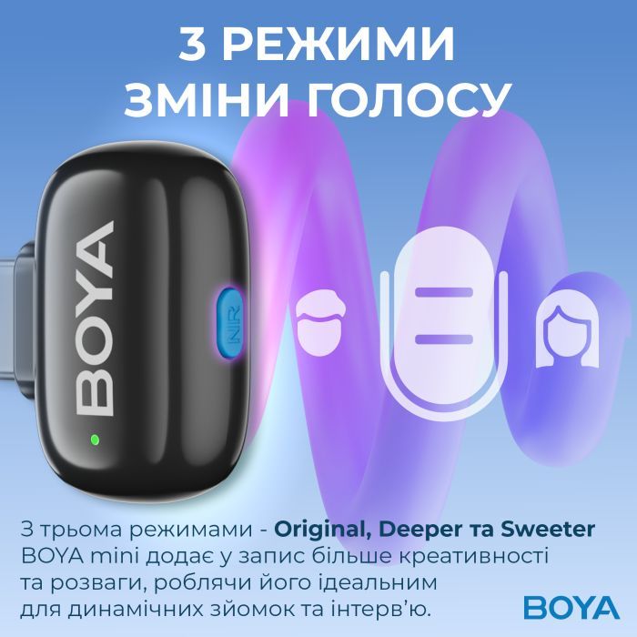 Микрофон Boya mini-14 Type-C Black (mini-14) изображение 9