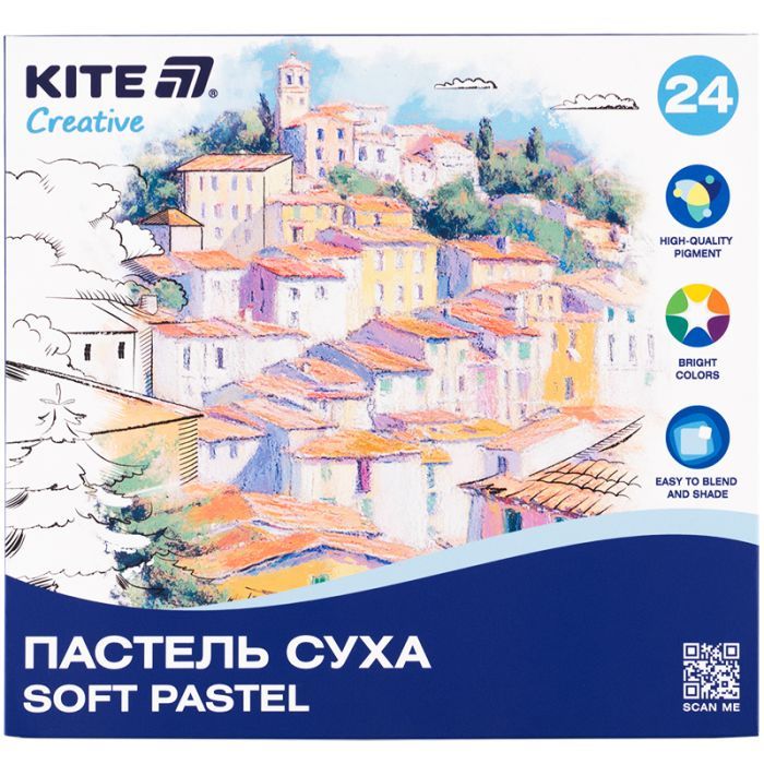 Пастель Kite Creative суха, 24 кольори (K-201-24)