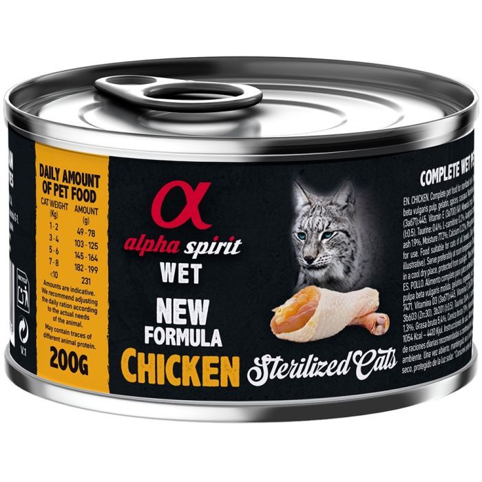 Консерви для котів Alpha Spirit Chicken for Sterilized Cat 200 г (8436586311179)