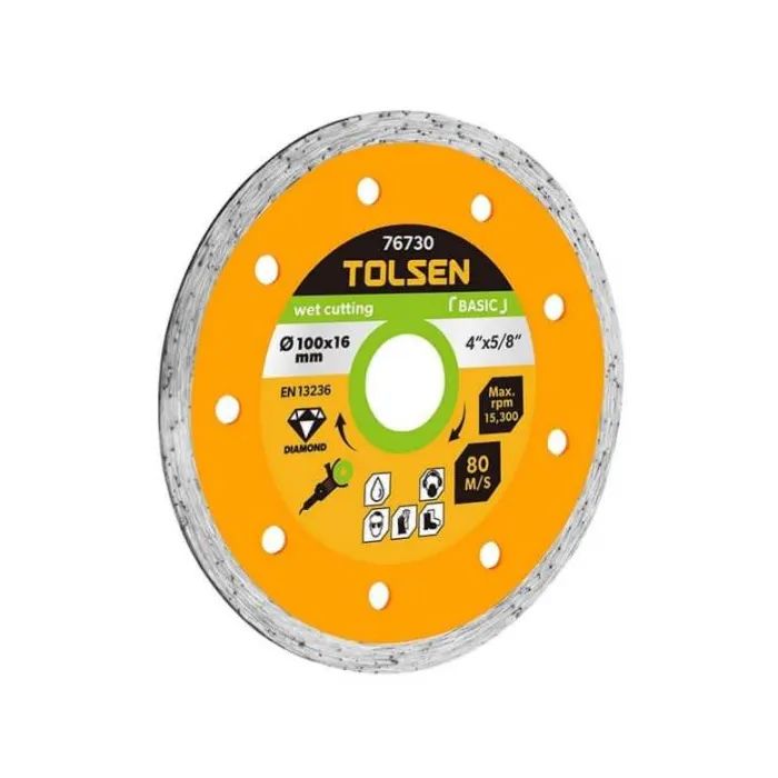 Круг отрезной Tolsen алмазный сплошной 180х22 мм сегмент 5 мм (76735)