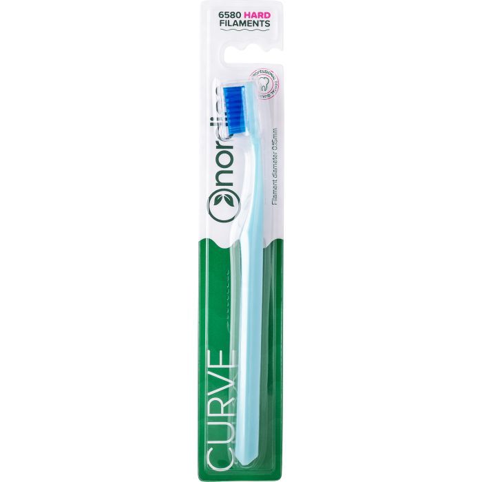 Зубная щетка Nordics 6580 Expert Curve Hard Голубая с синей щетиной (3800501908990)