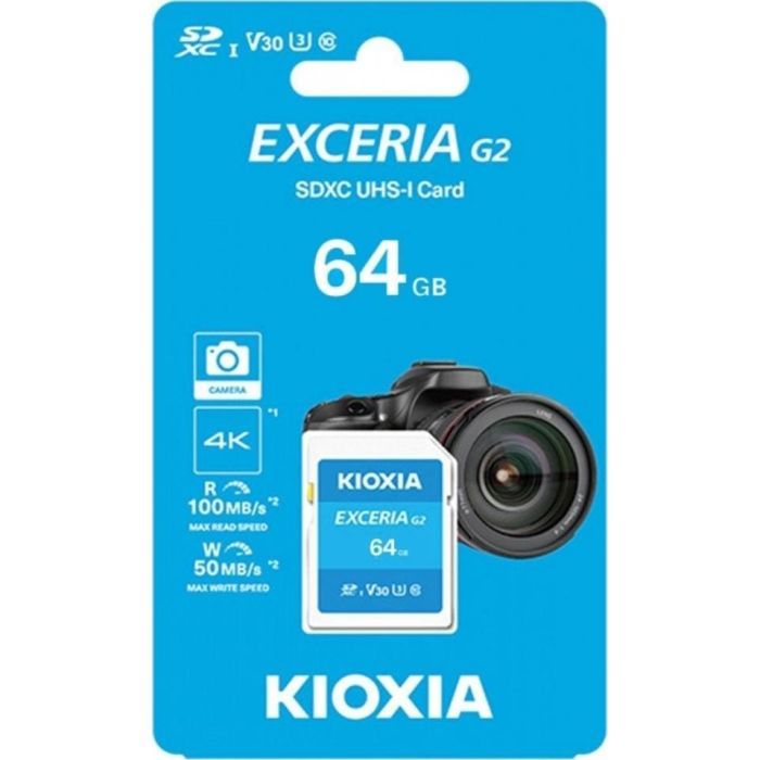 Карта памяти Kioxia 64GB SDXC class 10 UHS-I U3 V30 Exceria G2 (LNEX2L064GG4) изображение 2