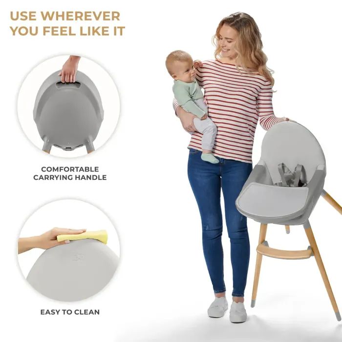 Стілець для годування Kinderkraft 2 в 1 Fini 2 Grey (5902533924509) зображення 6