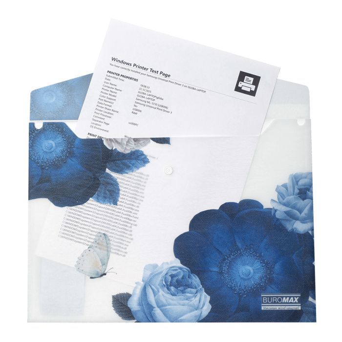 Папка - конверт Buromax А4 на кнопці, SHADES ARABESKI, напівпрозора, темно-синя (BM.3943-03) зображення 2