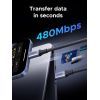 Дата кабель USB-C to USB-C 1.0m 240W 480Mbps braided black Ugreen (85973) изображение 4
