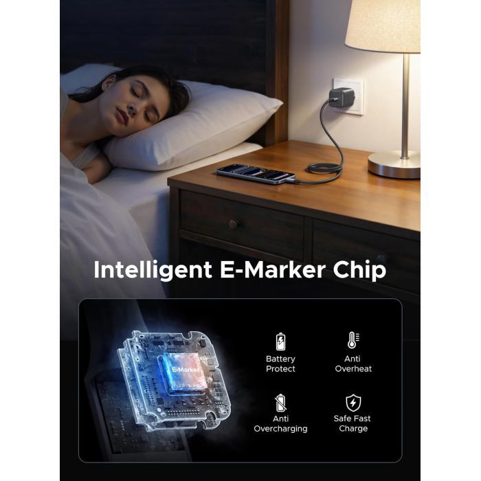 Дата кабель USB-C to USB-C 1.0m 240W 480Mbps braided black Ugreen (85973) изображение 6