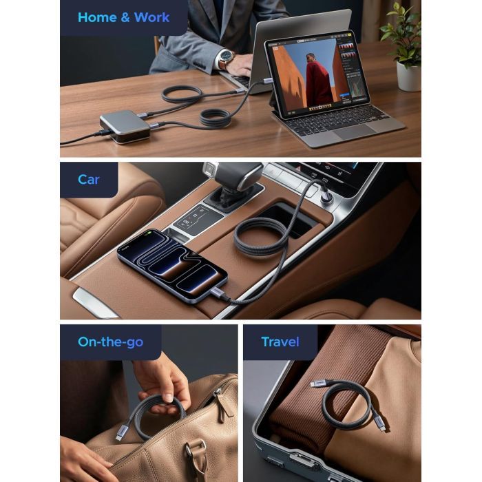 Дата кабель USB-C to USB-C 1.0m 240W 480Mbps braided black Ugreen (85973) изображение 8