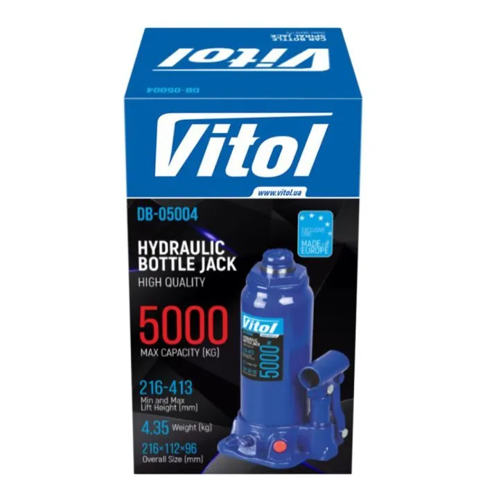 Домкрат Vitol DB-05004/T90504, телескопічний, гідравлічний, 5т, min 216мм, max 413мм (DB-05004) зображення 6