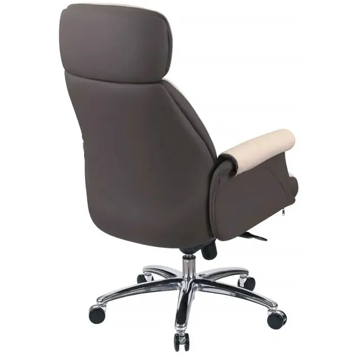 Офисное кресло Аклас Драгобрат, AL MB, Кожа LC-F Beige/PU Dark Brown (00179841) изображение 5