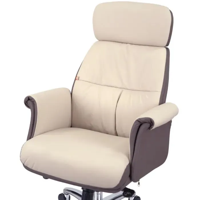 Офисное кресло Аклас Драгобрат, AL MB, Кожа LC-F Beige/PU Dark Brown (00179841) изображение 7